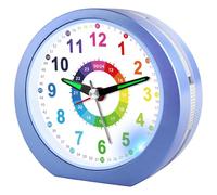 Ayybboo Sveglia Bambini Senza Ticchettio con Snooze e Luce Notturna, Sveglia per bambini Didattica a Batteria per Ragazzi e Ragazze, Sveglia Analogica al Quarzo per Bambini (BluReale)