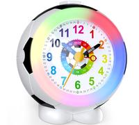Ayybboo Sveglia Calcio Educativa Bambini 5-12 Anni,Orologio Analogico Silenzioso senza Ticchettio con Luce Notturno,Snooze e Tempo Apprendimento,Regalo per Ragazzi e Ragazze