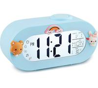 Ayybboo Sveglia Digitale per Bambini con Snooze,Luce Notturna,12/24 Ore,Sveglia da Comodino per Ragazzi e Ragazze,Facile da Usare per L'asilo,La Camera da Letto,il Soggiorno（Azzurro Cielo）