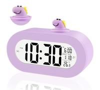 Ayybboo Sveglia Digitale per Bambini con Snooze,Retroilluminazione Automatica Notturna,Dinosauro Orologio Sveglia da Comodino per Ragazzi e Ragazze,Natale, Regalo di Compleanno (Viola)
