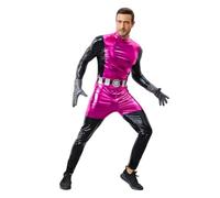 AYYOHON Costume da bestia da uomo, tuta deluxe per Halloween, cosplay, con guanti e cintura, set completo, body viola, per adulti, XS
