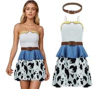AYYOHON Costume da cowboy occidentale da donna, vestito da cowgirl per adulti, gonna retrò, per Halloween, taglia M