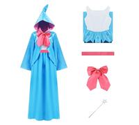 AYYOHON Costume da fata madrina da donna mantello con cappuccio mantello senza maniche camicia vestito bacchetta magica papillon Halloween cosplay abiti S