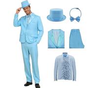 AYYOHON Dumber Smoking Dumb Fun Suits Costumi Anni '80 '90 Smoking per gli uomini Halloween Prom Party Costume Cosplay L