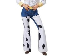AYYOHON Jessie Costume da cowgirl Jessie pantaloni da donna stampa mucca jeans pantaloni con cintura per Halloween Cosplay Suit S
