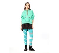 AYYOHON Vanellope von Schweetz, costume da donna con cappuccio, con coulisse, set da yoga a righe con elastico per capelli, 3XL