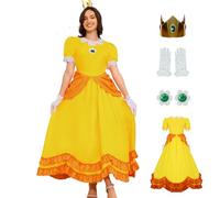 AYYOHON Vestito da principessa da donna, per Halloween, cosplay, costume, corona, orecchini, guanti, set per adulti, taglia XL