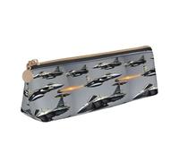AYYQWE Aircraft Fighter Jet Stampa Studente Astuccio Triangolo Grande Capacità Tasca Cerniera Penna Trucco Scuola College, bianco, Taglia unica