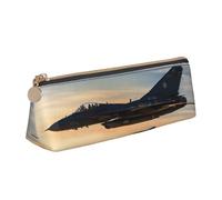 AYYQWE Aircraft Fighter Jet Stampa Studente Astuccio Triangolo Grande Capacità Tasca Cerniera Penna Trucco Scuola College, bianco, Taglia unica
