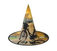 AYYQWE Albero autunnale con stampa vecchia bici invecchiata confortevole unisex cappello festa di carnevale cosplay costume feste in maschera celebrazioni