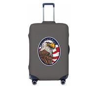AYYQWE American Bald Eagle Print Elastic Suitcase Cover Family Vacation Travel Bagagli Protector Accessorio, Nero , L, Bagaglio a mano