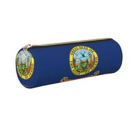 AYYQWE Astuccio cilindrico elegante con stampa bandiera dello Stato dell'Idaho, astuccio per penne e accessori da ufficio, Oro, One Size, Organizer per borse