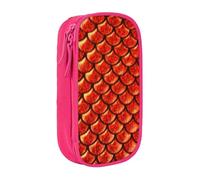AYYQWE Astuccio con stampa a squame di pesce rosso, pratico astuccio multi-scomparto per ufficio, viaggi, scuola, arte e forniture quotidiane, rosa, Taglia unica, Con tasca per il