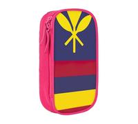 AYYQWE Astuccio con stampa bandiera del Regno delle Hawaii, pratico astuccio multi-scomparto per ufficio, viaggi, scuola, arte e uso quotidiano, rosa, Taglia unica, Con tasca per il