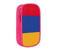 AYYQWE Astuccio con stampa bandiera dell'Armenia, pratico astuccio multi-scomparto per ufficio, viaggi, scuola, arte e uso quotidiano, rosa, Taglia unica, Con tasca per il