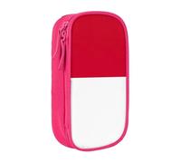 AYYQWE Astuccio con stampa bandiera di Monaco, pratico astuccio multi-scomparto per ufficio, viaggi, scuola, arte e uso quotidiano, rosa, Taglia unica, Con tasca per il