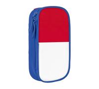 AYYQWE Astuccio con stampa bandiera di Monaco, pratico astuccio multi-scomparto per ufficio, viaggi, scuola, arte e uso quotidiano, Blu, Taglia unica, Con tasca per il
