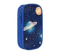 AYYQWE Astuccio con stampa di cielo stellato, universo, spaziale, pratico, multi-scomparto, per ufficio, viaggi, scuola, arte e uso quotidiano, Blu, Taglia unica, Con tasca per il