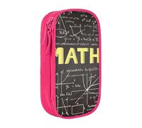 AYYQWE Astuccio con stampa matematica, pratico astuccio multi-scomparto per ufficio, viaggi, scuola, arte e uso quotidiano, rosa, Taglia unica, Con tasca per il