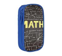 AYYQWE Astuccio con stampa matematica, pratico astuccio multi-scomparto per ufficio, viaggi, scuola, arte e uso quotidiano, Blu, Taglia unica, Con tasca per il