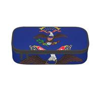 AYYQWE Astuccio versatile con stampa bandiera del Nord Dakota, grande capacità, 8,3 x 2 x 9,4 cm, borsa portaoggetti per uso ufficio, Nero , Taglia unica