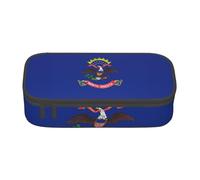 AYYQWE Astuccio versatile con stampa bandiera del Nord Dakota, grande capacità, 8,3 x 2 x 9,4 cm, borsa portaoggetti per uso ufficio, Nero , Taglia unica