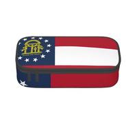 AYYQWE Astuccio versatile per studenti con stampa bandiera della Georgia, 20,3 x 5,1 x 9,4 cm, borsa portaoggetti per scuola e ufficio, Nero , Taglia unica