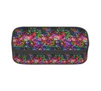 AYYQWE Astuccio versatile per studenti con stampa di stelle arcobaleno colorate, 20,3 x 5,1 x 9,4 cm, borsa portaoggetti per scuola e ufficio, Nero , Taglia unica