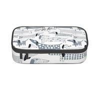 AYYQWE Astuccio versatile per studenti con stampa di un simpatico bassotto, 8,3 x 2 x 9,4 cm, borsa portaoggetti per scuola e ufficio, Nero , Taglia unica