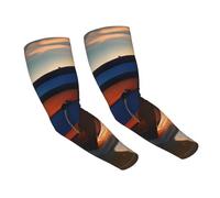 AYYQWE Barca Spiaggia Alba Tempo Stampa Nautica UV Protezione Solare Raffreddamento Maniche Braccio Comfort Traspirante Sport Tempo Libero Attività