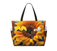 AYYQWE Bella girasole 2 Stampa Beach Tote Elegante Weekend Bag Riutilizzabile Leggero Palestra Picnic Campeggio Donne Uomini
