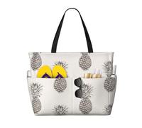 AYYQWE Bella stampa ananas spiaggia tote elegante weekend borsa riutilizzabile leggera palestra picnic campeggio donne uomini