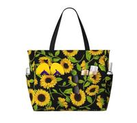 AYYQWE Bella stampa girasole Beach Tote elegante Weekend Bag riutilizzabile leggero palestra picnic campeggio donne uomini
