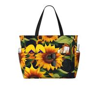 AYYQWE Bella stampa girasole Beach Tote Elegante Weekend Bag Riutilizzabile Leggero Palestra Picnic Campeggio Donne Uomini