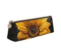 AYYQWE Bellissimo girasole 4 stampa studente matita caso grande capacità triangolo sacchetto cerniera penna trucco scuola college, bianco, Taglia unica