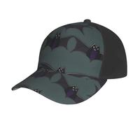 AYYQWE Berretto da baseball con stampa a pipistrello, cappello estivo in rete, per sport all'aria aperta, ad asciugatura rapida, traspirante, assorbe il sudore, nero