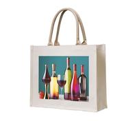 AYYQWE Bicchieri da cocktail e vino senza bottiglia, stampa elegante borsa tote riutilizzabile shopping in tela ecologica viaggi all'aperto tutti i giorni