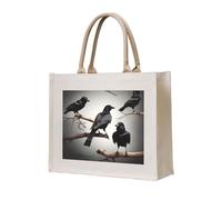 AYYQWE Black Crow Birds On A Branch Stampa Elegante Tote Bag Riutilizzabile Shopping Eco-Friendly Tela Viaggi All'aperto Tutti i Giorni