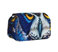 AYYQWE Blue Owl 1 Print - Astuccio leggero per penne, cancelleria da viaggio, ufficio, grande capacità, articoli da toeletta