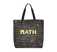 AYYQWE Borsa a tracolla da donna con stampa matematica e grande capacità, per shopping, viaggi, spiaggia, lavoro