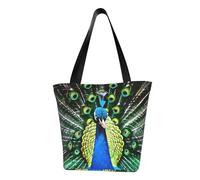 AYYQWE Borsa a tracolla estiva con stampa di pavone fresca borsa a tracolla da spiaggia borsa da viaggio shopping palestra escursionismo feste eventi