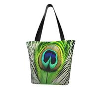 AYYQWE Borsa a tracolla estiva con stampa di piume di pavone verde, borsa a tracolla da spiaggia, viaggi, shopping, palestra, escursionismo, feste, eventi