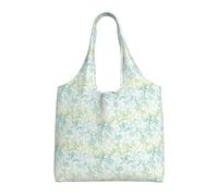 AYYQWE Borsa a tracolla extra large in tela con stampa di alghe verdi e blu mare per lo shopping, i viaggi, il fine settimana