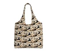 AYYQWE Borsa a tracolla extra large in tela con stampa di pecore e agnelli per shopping, viaggi, fine settimana
