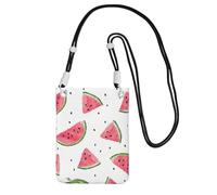 AYYQWE Borsa a tracolla multiuso con stampa di frutta fresca anguria, sottile, per viaggi, corsa, uso quotidiano, Nero , Taglia unica
