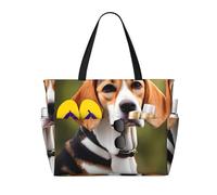 AYYQWE Borsa da spiaggia con stampa di cane Beagle, borsa elegante per il fine settimana, riutilizzabile, leggera, per palestra, picnic, campeggio, donne e