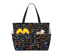 AYYQWE Borsa da spiaggia con stampa di formula matematica elegante borsa da fine settimana riutilizzabile leggera palestra picnic campeggio donne uomini