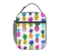 AYYQWE Borsa per il pranzo alla moda con stampa ananas arcobaleno pratica borsa termica per pasto pesca scuola uffici spiagge