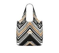 AYYQWE Borsa per la spesa pieghevole e riutilizzabile con stampa a zigzag, per viaggi, palestra, pendolarismo e campeggio