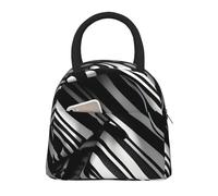 AYYQWE Borsa termica funzionale per pasti con stampa a scacchi bianchi e neri, borsa portatile per scuola, picnic, viaggi, routine quotidiana
